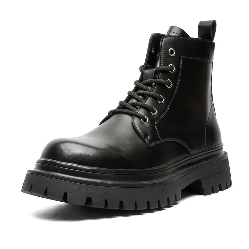 Lace-up Retro Tooling Boots Thick-soled Heightening Short Boots Martin Boots Men_voghion.com