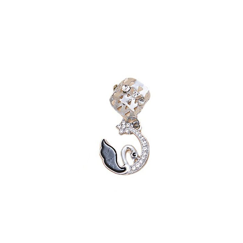 Braid Hair Hoop, Ins - Trendy Punk Dreadlock Ring, Retro Rave Hair Accessory, Metal Ring With Swan - Shaped Braid Design, Unique Style_voghion.com