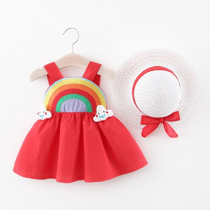 Baby Kids Dress 0-3 Years Old Kids Dress For Girls Baby Rainbow Princess Dress For Toller Girls_voghion.com