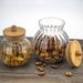 Striped Round Storage Jars - Airtight Containers For Dry Food, Tea, Nuts & Snacks | Large Capacity & Stackable Design_voghion.com