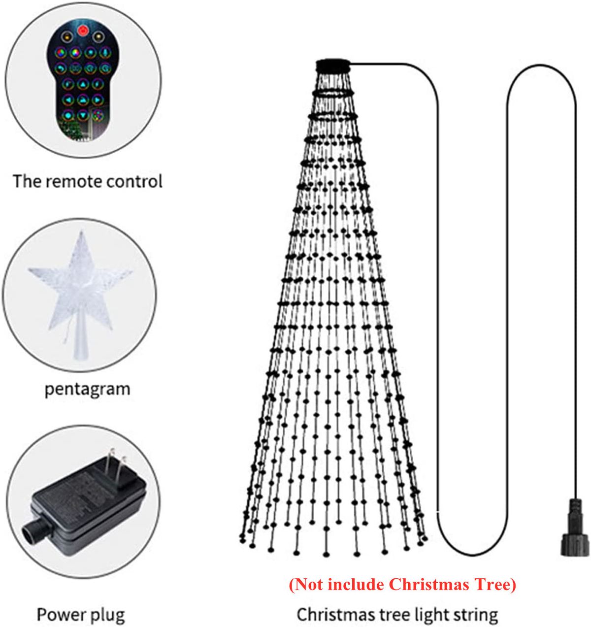 DIY Smart Kerstboomverlichting APP Afstandsbediening Lichtsnoer voor Slaapkamerraam Kerst Navidad Bruiloft Feestdecoratie_voghion.com
