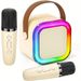 Mini karaoke automāts, portatīvie skaļruņi, 2 bezvadu mikrofoni, piemērots karaoke Premium dāvanu dziesmām visu vecumu_voghion.com