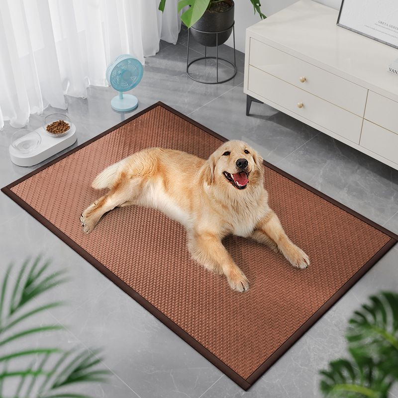 Pet Summer Bed Dog Cat Grass Woven Dirt-Resistant Cooling Sleeping Mat_voghion.com