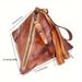 Vegetable tanned leather vintage top layer clutch women's handmade personality large capacity old cowhide key bag coin_voghion.com