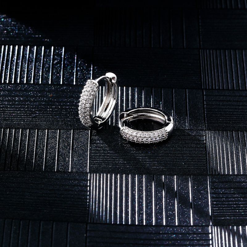 fashion earrings hip hop style men's and women's ring earrings women's electroplated Diamond-embedded earrings_voghion.com