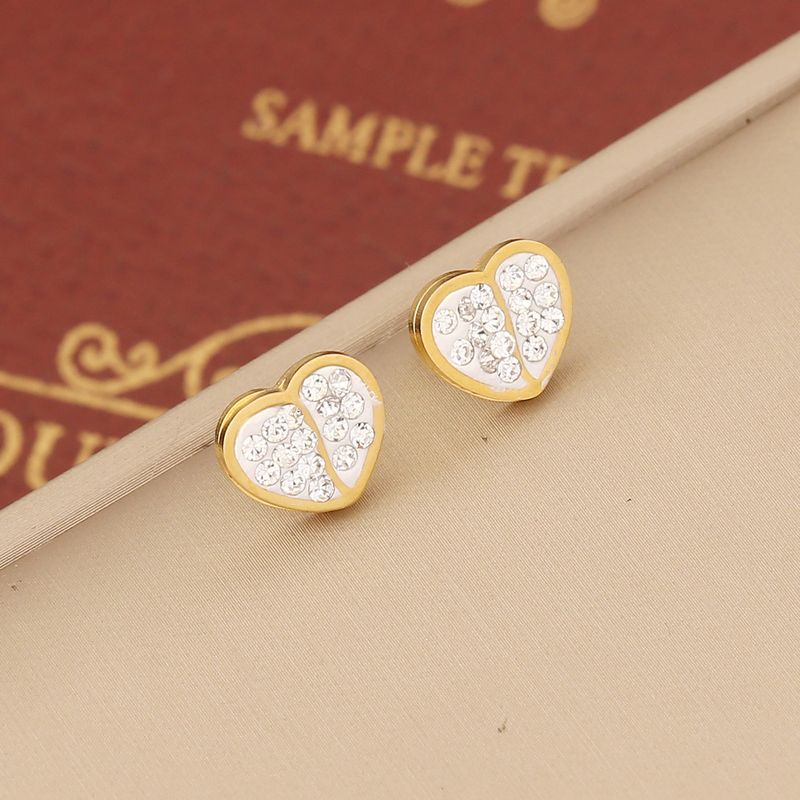 Full diamond love necklace Fashion stainless steel clavicle chain temperament INS pendant_voghion.com