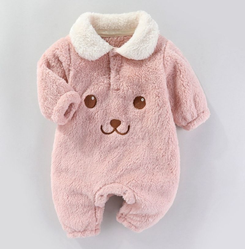 Baby-Strampler Baby Herbst und Winter warme dicke Langarmkleidung Kinder plus Kaschmir plus Baumwolle gefütterte Kleidung Neugeborene_voghion.com