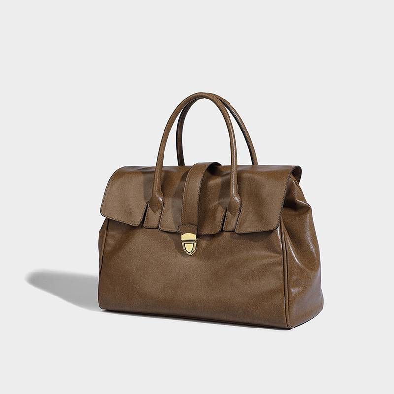 Ladies' 2024 New Trendy Luxury Large Capacity Commuter Tote Bag Casual Retro Handheld Official Document Bag_voghion.com