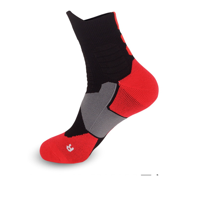 Real combat professional basketball socks running training sports socks men towel bottom mid-tube socks feather stockings_voghion.com