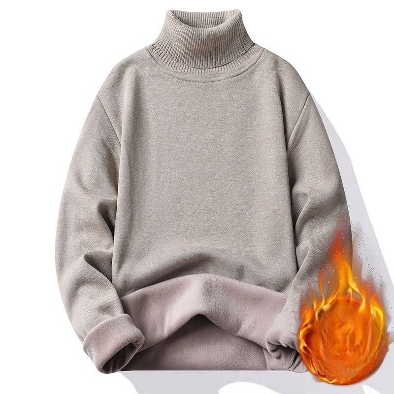 Men's Clothing Turtleneck Sweater Men Autumn And Winter New Style Bottoming Shirt Korean Style Trendy Long Sleeved Top Warm Thickened Sweater_voghion.com