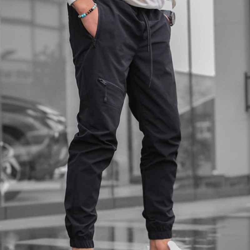 Cargo-Jogginghose mit Reißverschluss für Herren – High Street Fashion Retro Slim Fit Hose für Freizeit und Streetwear_voghion.com