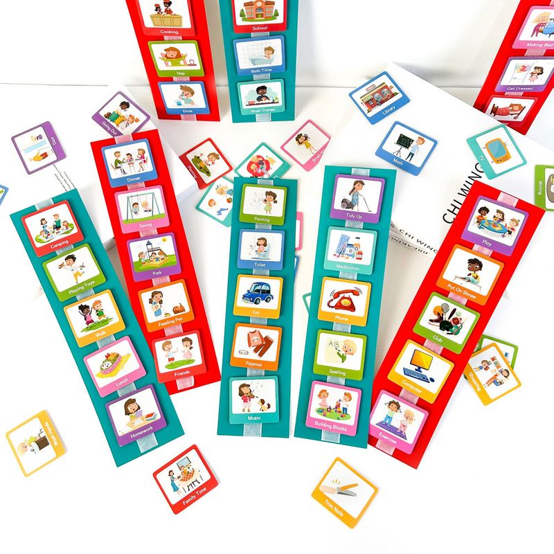 Children's Visual Time Chart Non-verbal Communication Visual Aids Schedule Planning Daily Cards_voghion.com