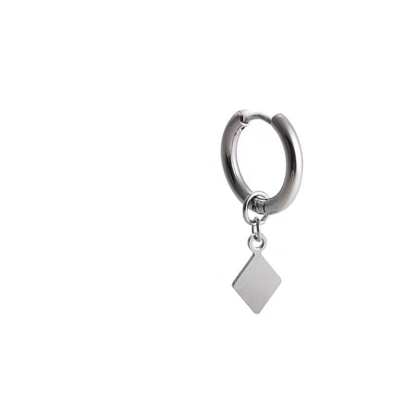 Brincos de diamante geométricos para homens e mulheres - Brincos de aço titânio hipoalergênicos com opção de encaixe - Design minimalista moderno para uso diário_voghion.com