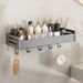 Aluminum Bathroom Shelf With Hooks - Wall Mounted Organizer For Towels, Toiletries & Cosmetics (Rustproof, Space-Saving, Multiple Sizes)_voghion.com
