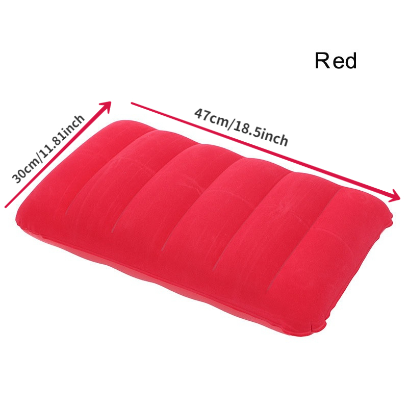 1pc PVC Flocked Nap Pillow, Iatable Pillow For Outdoor Camping Hiking_voghion.com