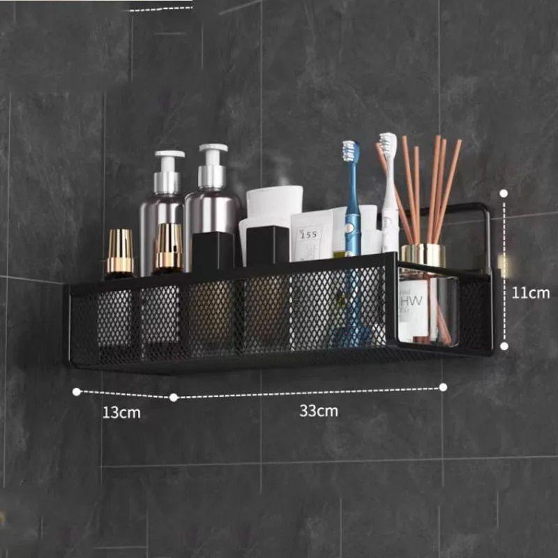 Bärbar hängande vägghylla utan borrning Bad Lök Vitlök Krydda Organiserare Kök Förvaring Skorb Fukt_voghion.com