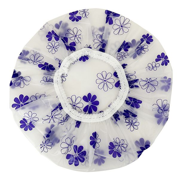 Reusable Shower Cap For Men & Women - Waterproof Hair Protector With Adjustable Elastic Band (Perfect For Bathing Swimming & Hair Care)_voghion.com