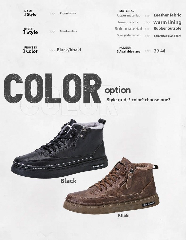 New Leather Spring Men's Shoes High-top Men's Heightening Tooling Martin Boots_voghion.com