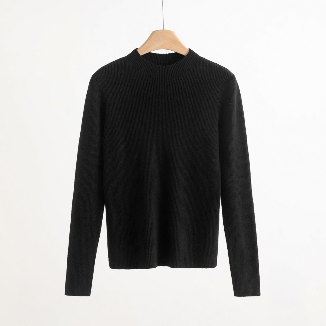 Maglione lavorato a maglia a collo alto per donna, autunno inverno, vestibilità slim, intimo snellente, maglietta di base multicolore_voghion.com