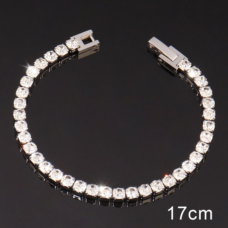 Edelstahl 4mm Zirkon Tennis Ins Einfache Bunte Intarsien Diamant Armband frauen Schmuck_voghion.com