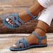 Summer Women's Wide Width Flat Sandals - Denim Casual Beach Slides (Comfortable Lightweight Breathable)_voghion.com