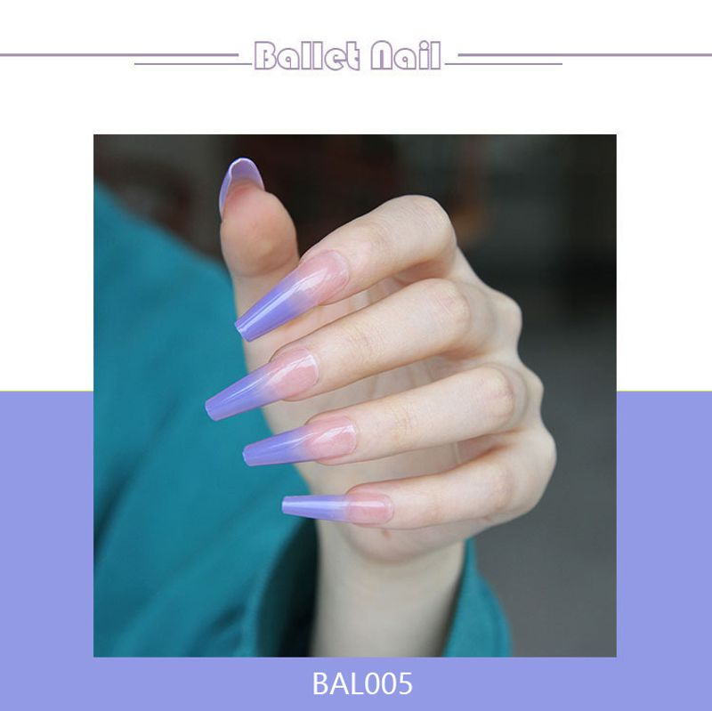 Long Ballet False Nail Nail Nail Nail Patch Nail Patch Wearing Nail Gradient Nail Patch Nail Nail Patch Finished Product_voghion.com