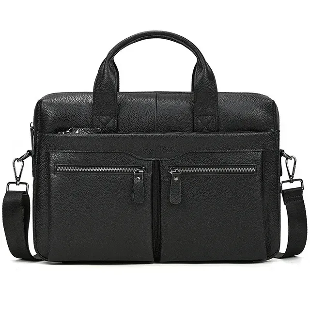 Laptop Bags Sbirds Fashion Black Leather Briefcase For Men Male Genuine Men's Bag Handbags Work Korean Style 230829_voghion.com