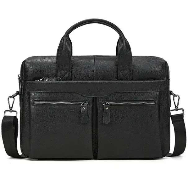 Laptop Bags Sbirds Fashion Black Leather Briefcase For Men Male Genuine Men's Bag Handbags Work Korean Style 230829_voghion.com