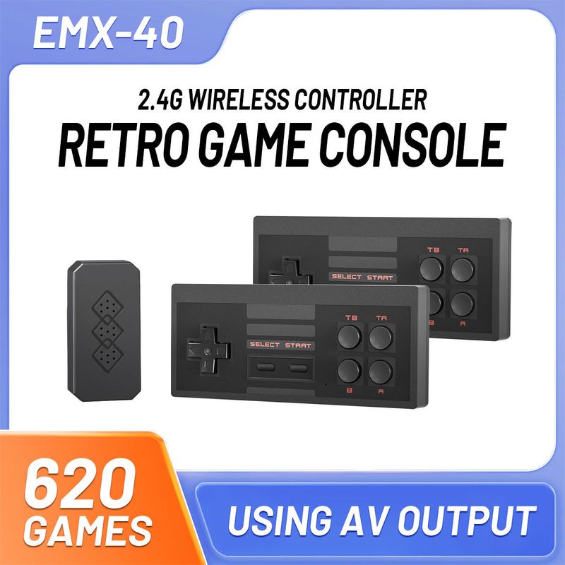 Nostalgisk hjemmespillmaskin NES Clear 620 trådløs parspill-TV-pinne_voghion.com