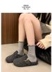 Retro Half-slipper Women's 25 Autumn/Winter New Warm Furry Birken Shoes_voghion.com