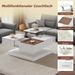 75.5*75.5*38cm Divano Anhebbarer Multifunzione, Divano con 4 Fachern, Altezza, Geometrischer Tisch, Bianco + Legno_voghion.com