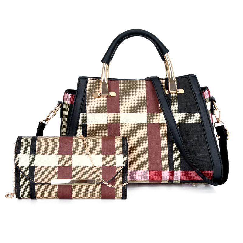 Borsa da donna alla moda, borsa a tracolla, borsa a tracolla, borsa a tracolla, set da due pezzi, borsa da mamma e bambino, colore a contrasto_voghion.com