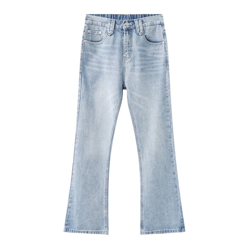 EF JEANS | 2023 New Light Blue Polished White Stretch Jeans With Slightly Pulled Back Waist_voghion.com