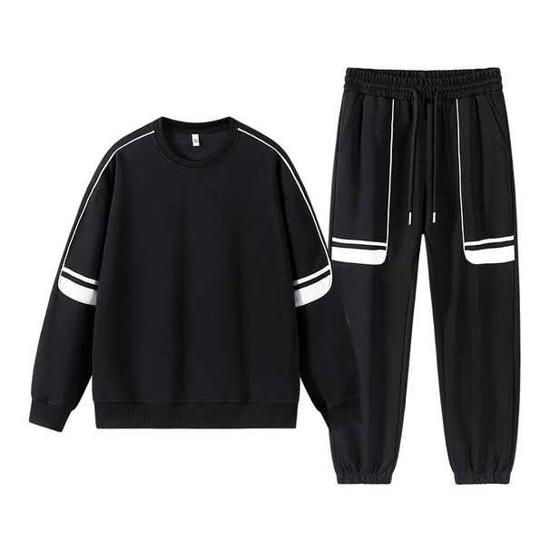 Moška oblačila Nova priložnostna obleka Moški pulover z okroglim izrezom iz dveh delov_voghion.com