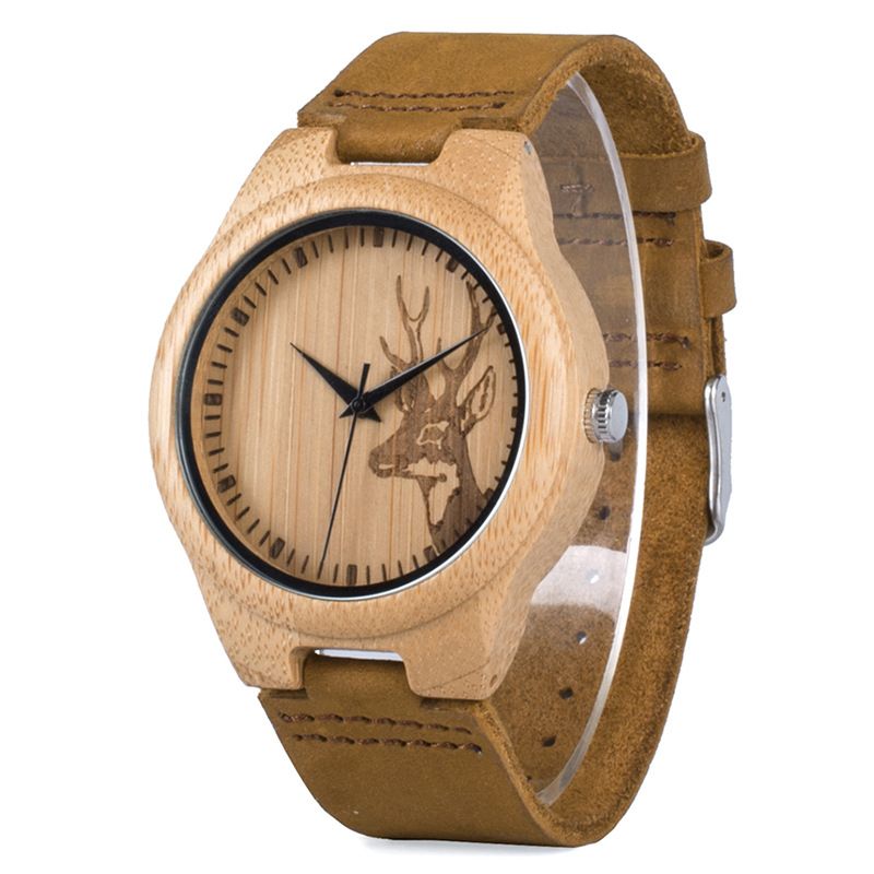 BOBO BIRD Holzuhr Einfache Hirschkopf Holzuhr_voghion.com