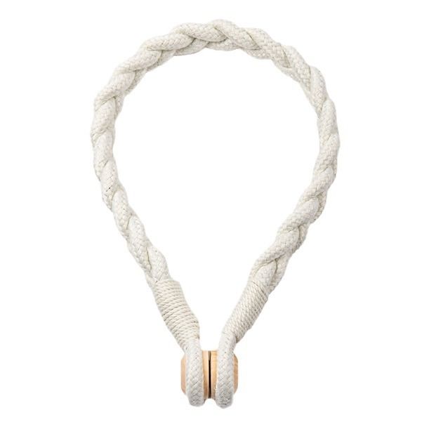 New Simple Style Natural Wood Braided Cotton Rope Curtain Tiebacks Drilling No Installation Buckle Magnetic Attachment_voghion.com