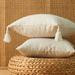 Solid Color Cotton Linen Cushion Cover, Simple Decorative Pillowcase With Tassels, No Insert For Sofa Bedroom Decor_voghion.com