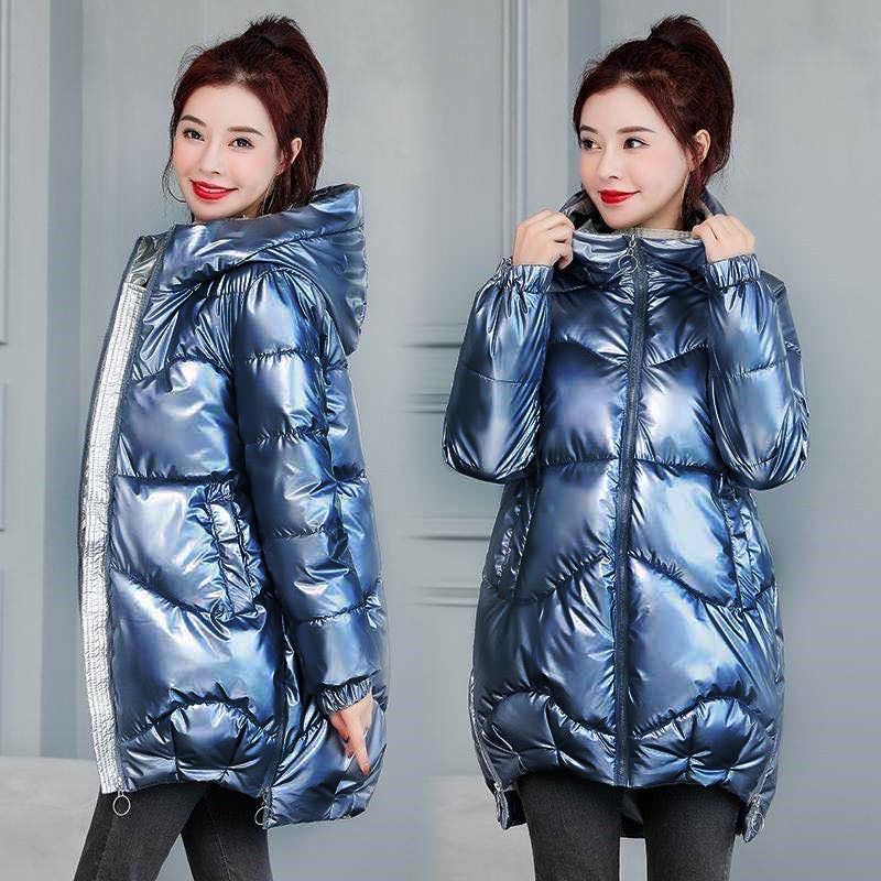 2023 New Winter Jacket Pkas Women Glossy Down Cotton Jacket Hooded Pka Wm Female Cotton Padded Jacket Casual_voghion.com