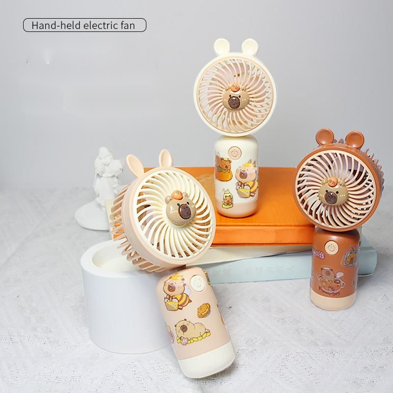 Handheld Mini USB Rechargeable With Strong Wind For Students, Portable Capybara Electric Fan_voghion.com