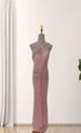 Elegant Sequin Bodycon Long Evening Dress For Women - Deep V Neck, High Waist, Floor-Length Party Gown In Pink_voghion.com