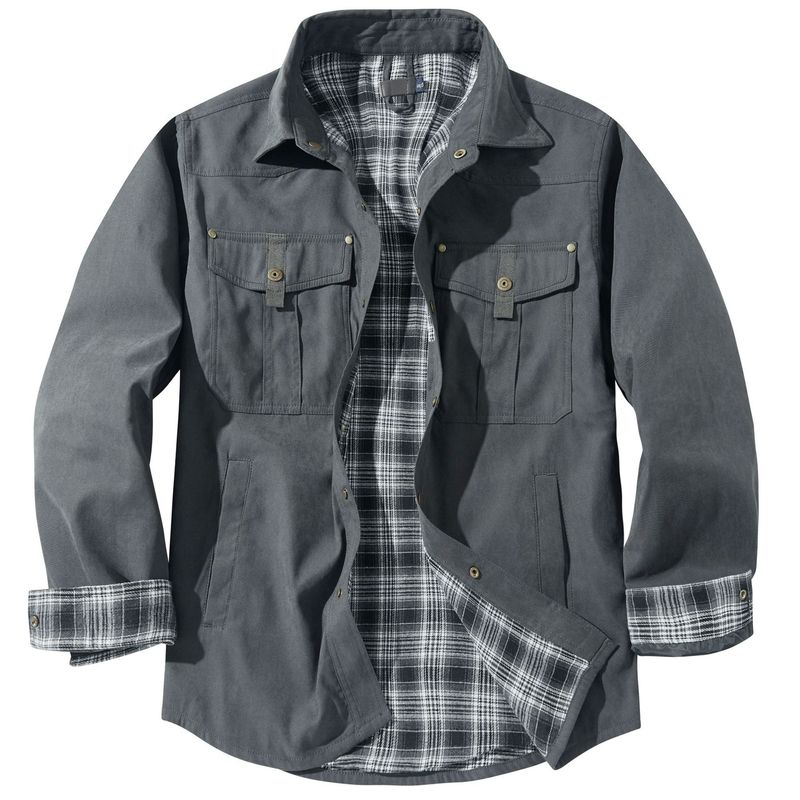 Men's Clothing men's large size lapel plaid flannel casual jacket retro western style jacket_voghion.com