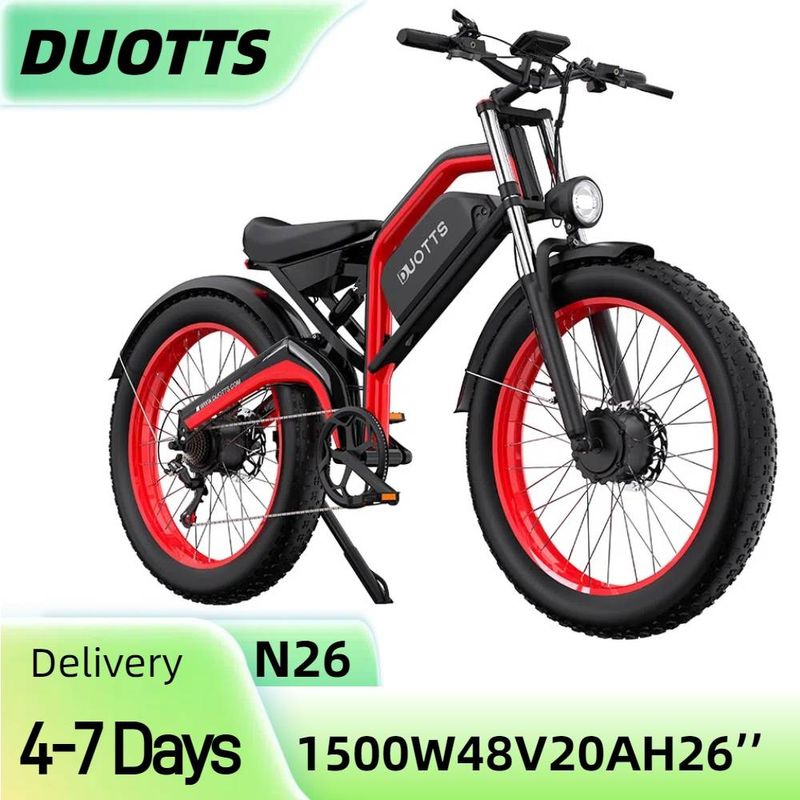 DUOTTS N26 Elektrikli Bisiklet 26" 1500w Çift Motor 48V 20Ah Samsung Pil_voghion.com