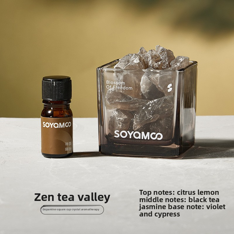 Zen Crystal Aroma Diffuser – Natural Lava Rock Essential Oil Fragrance For Relaxation & Sleep (Bamboo Green & Sandalwood Scents, No Flame)​_voghion.com