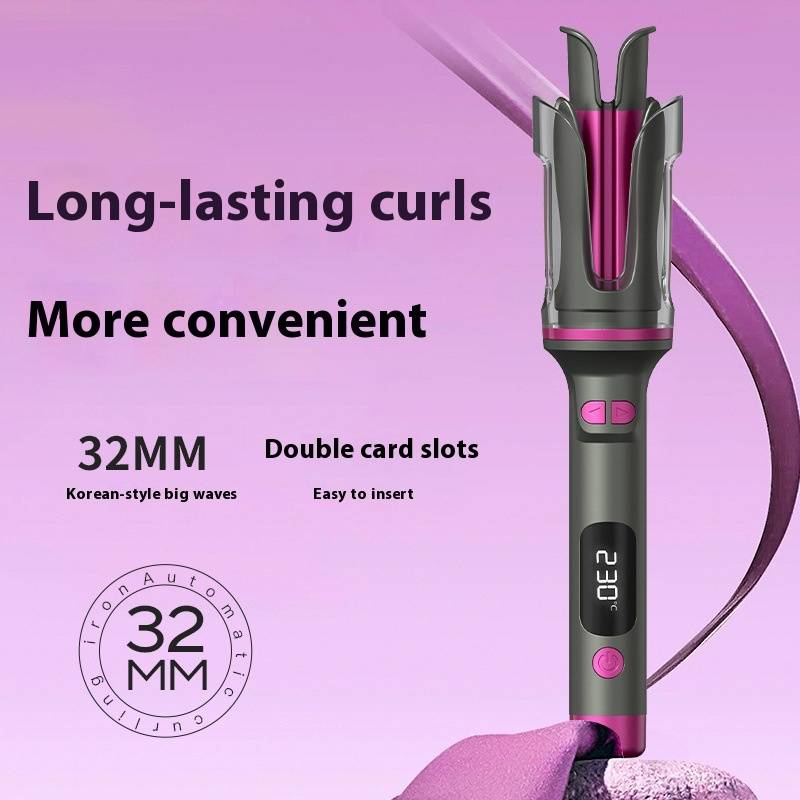 Hair Curler With 10 Heat Settings & Eco-Alloy Barrel, 31mm Large Ceramic Styling Iron For Long-Lasting Curls & Waves, AC-Powered Styling Wand_voghion.com