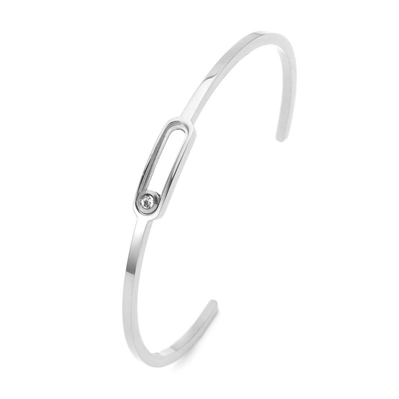 Bracelet en acier inoxydable ouvert en forme de C, bague personnalisée, acier titane, vente en gros, bracelet coulissant à une glissière, version haute sculptée CNC_voghion.com