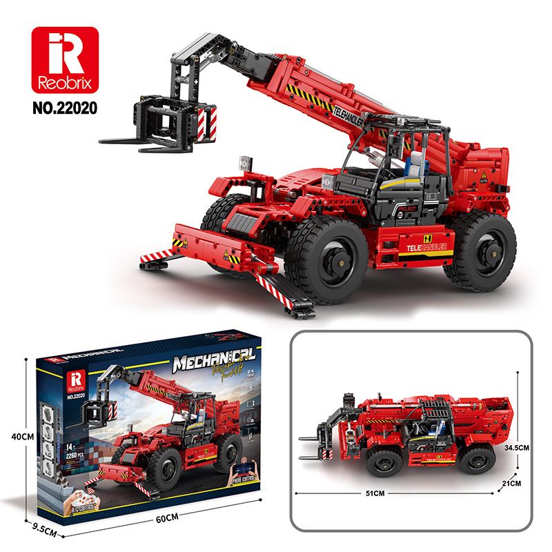 Technic Engineering Building Kit - Telescopic Handler Forklift STEM Educational Toy For Teens & Adults (800+ ABS Bricks)​_voghion.com