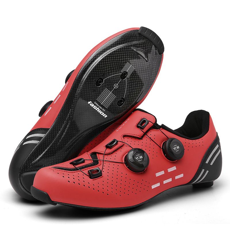 Outdoor-Fahrradschuhe, silberne Carbonfaser-Außensohle, Fahrradschloss-Schuhe im Straßenstil_voghion.com