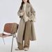 Premium Double-Faced Wool Coat For Women – Oversized Wrap Belt Trench Coat With Notched Collar (Ivory/Black/Camel/Red, S/M)_voghion.com