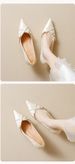 Pointed Single Shoes Women's Thin Heel Niche Design Cat Heel Cross Belt Shallow Mouth High Heels Soft Sole_voghion.com