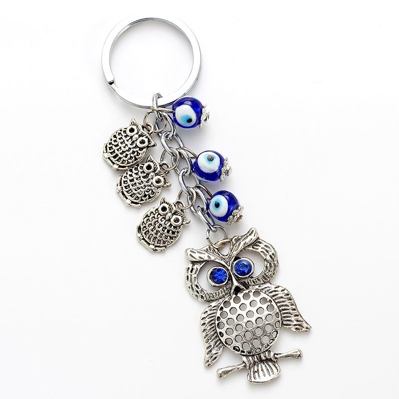 Llavero con colgante de coche de moda creativa con forma de ojo de diablo, exquisito llavero con forma de búho y colgante para bolso._voghion.com